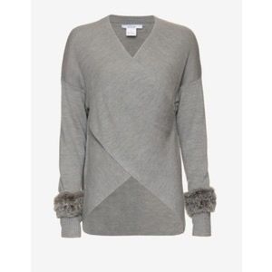 Derek Lam 10 Crosby wool fur sweater intermix
